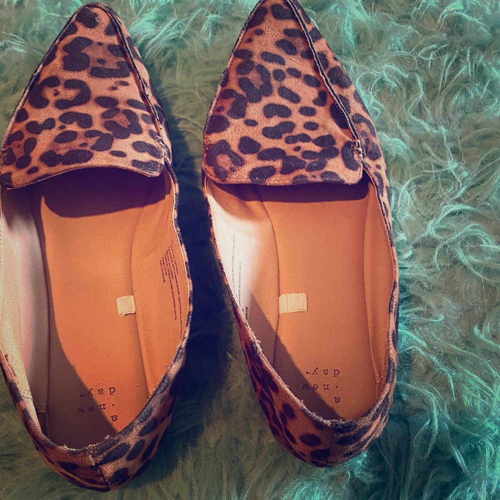 Cheetah print cute loafers